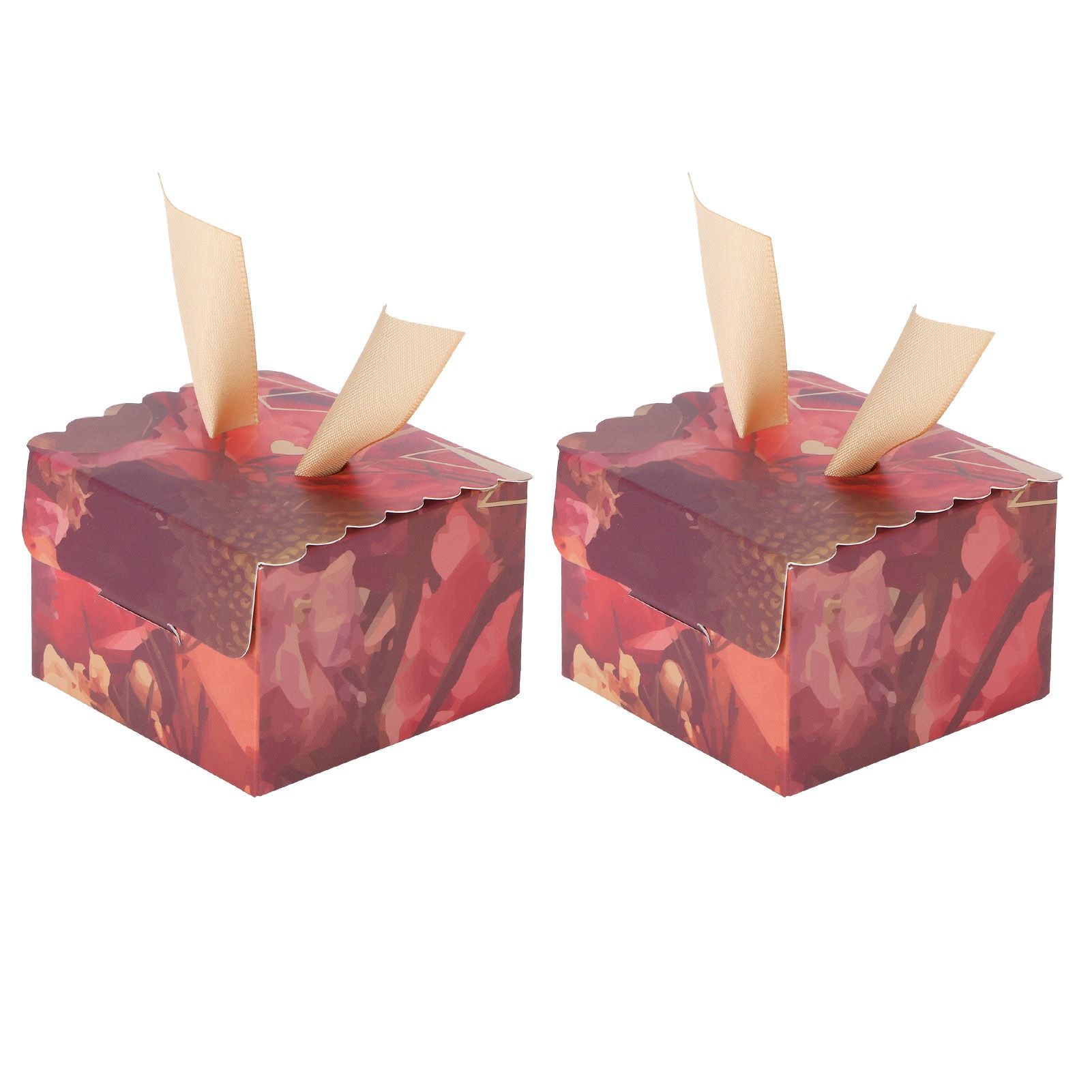 25 Sets Gift Candy Box for Party Christmas Birthdays European Weddings SuppliesEuropean Retro Flower Pattern(Golden Wing) S