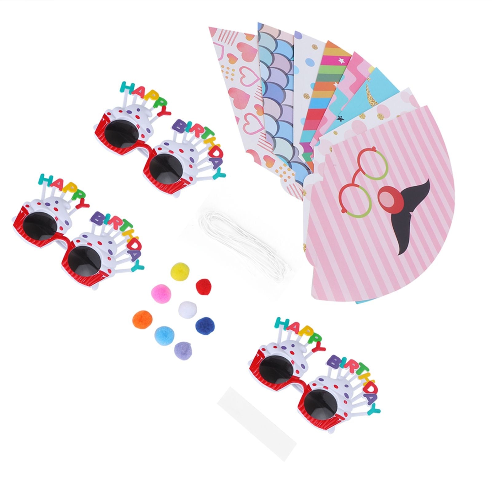 Birthday Funny Glasses and Foldable Party Cone Hats Birthday Supplies for Kids Adults