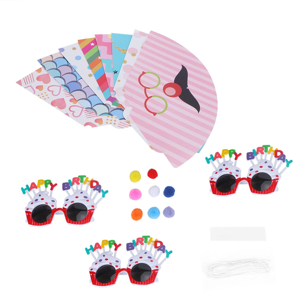 Birthday Funny Glasses and Foldable Party Cone Hats Birthday Supplies for Kids Adults