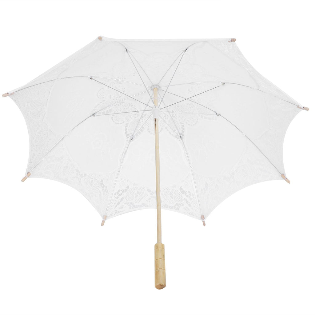 Lace Umbrella Wedding Bridal Parasol Umbrella for Photography Props Wedding SuppliesL White