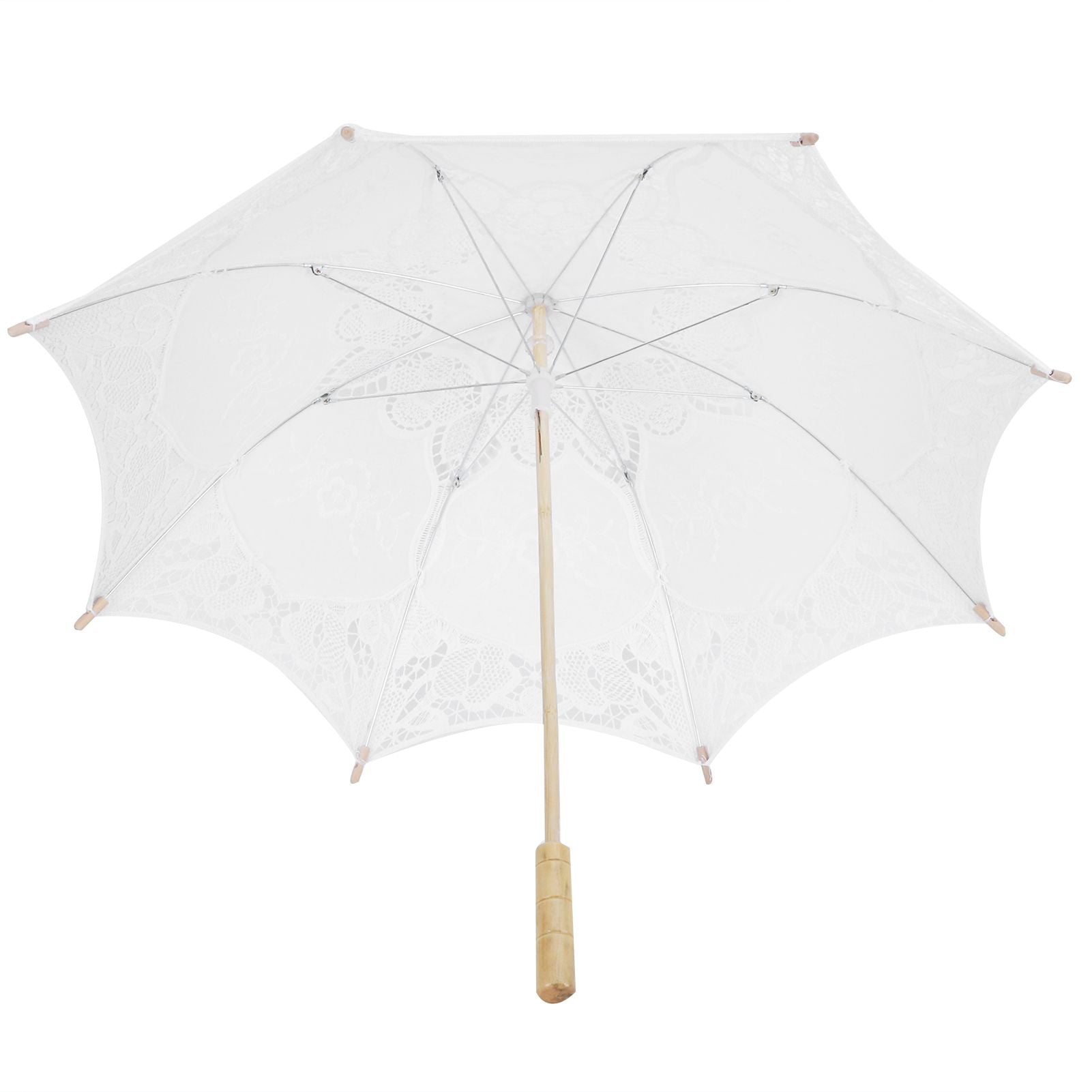 Lace Umbrella Wedding Bridal Parasol Umbrella for Photography Props Wedding SuppliesL White