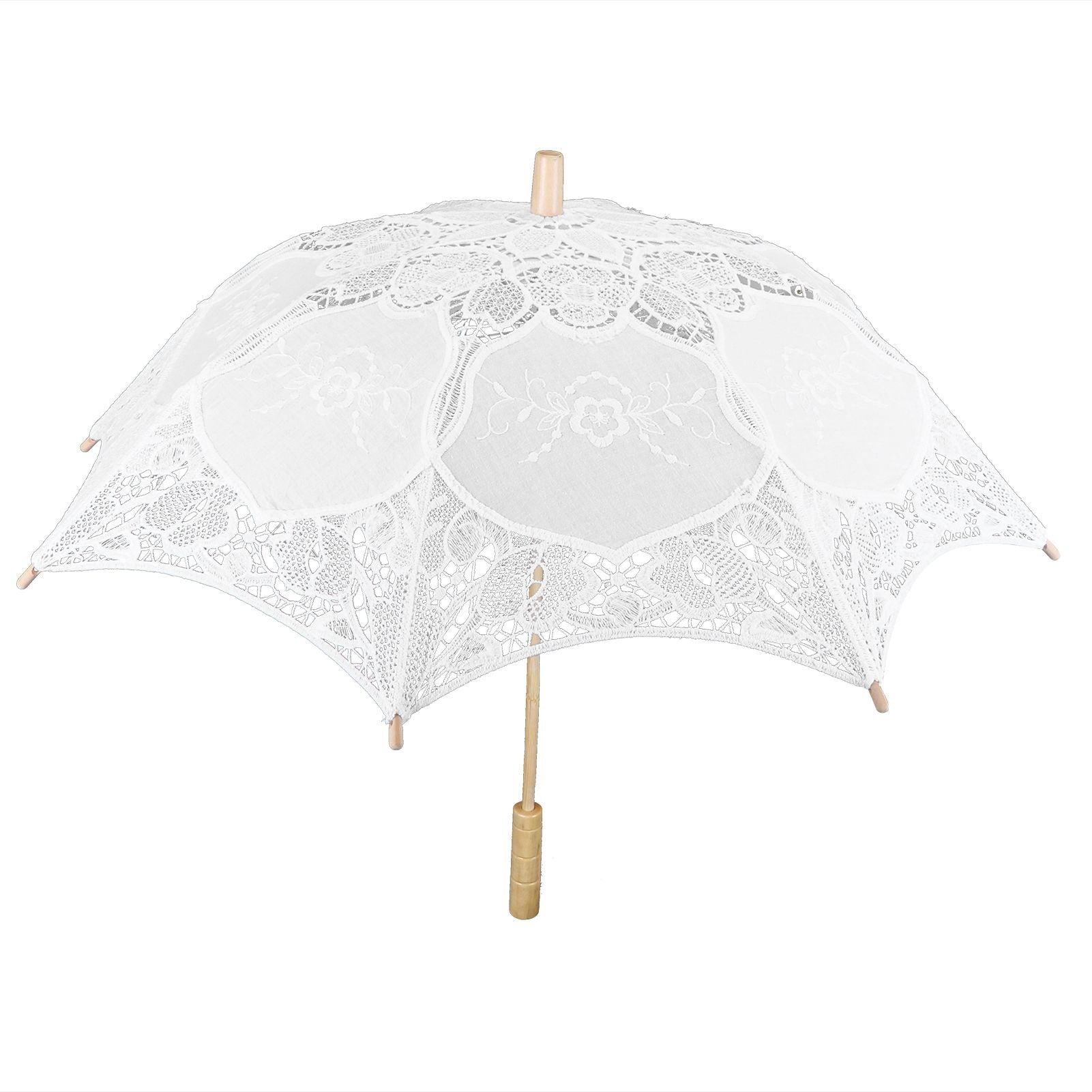 Lace Umbrella Wedding Bridal Parasol Umbrella for Photography Props Wedding SuppliesL White