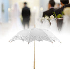 Lace Umbrella Wedding Bridal Parasol Umbrella for Photography Props Wedding SuppliesL White
