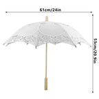 Lace Umbrella Wedding Bridal Parasol Umbrella for Photography Props Wedding SuppliesL White