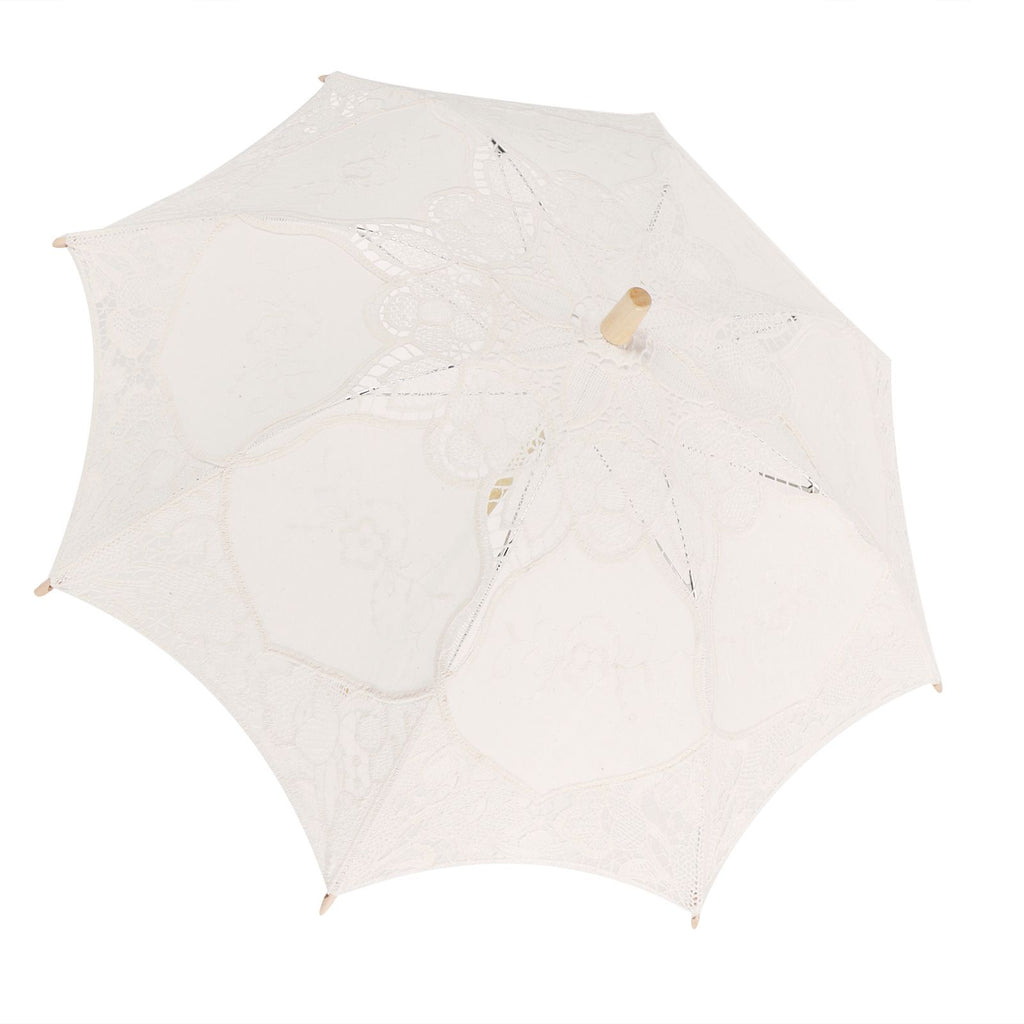 Lace Umbrella Wedding Bridal Parasol Umbrella for Photography Props Wedding SuppliesL Beige