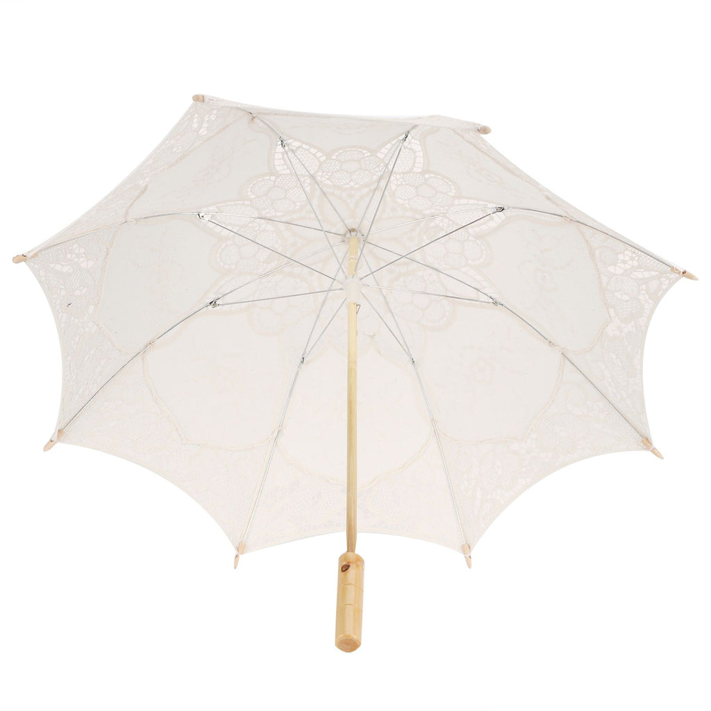 Lace Umbrella Wedding Bridal Parasol Umbrella for Photography Props Wedding SuppliesL Beige