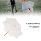 Lace Umbrella Wedding Bridal Parasol Umbrella for Photography Props Wedding SuppliesL Beige