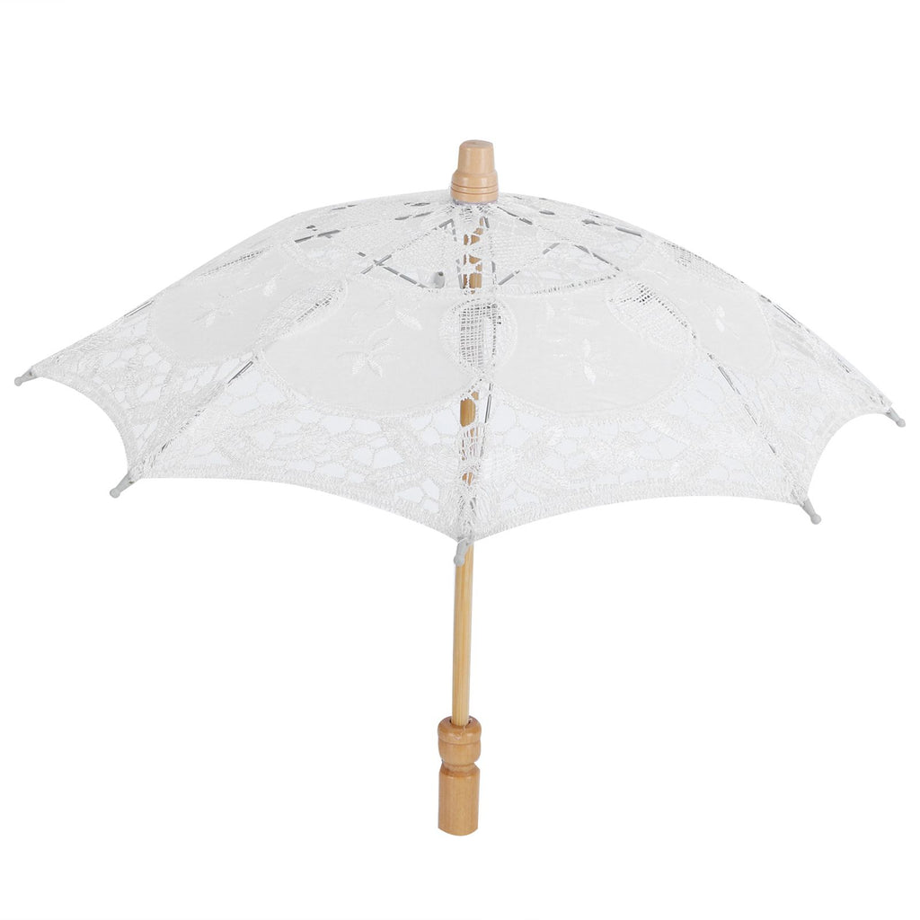 Lace Umbrella Wedding Bridal Parasol Umbrella for Photography Props Wedding SuppliesS White