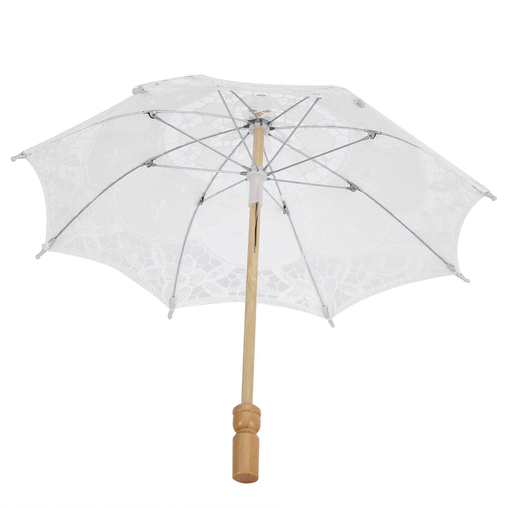 Lace Umbrella Wedding Bridal Parasol Umbrella for Photography Props Wedding SuppliesS White