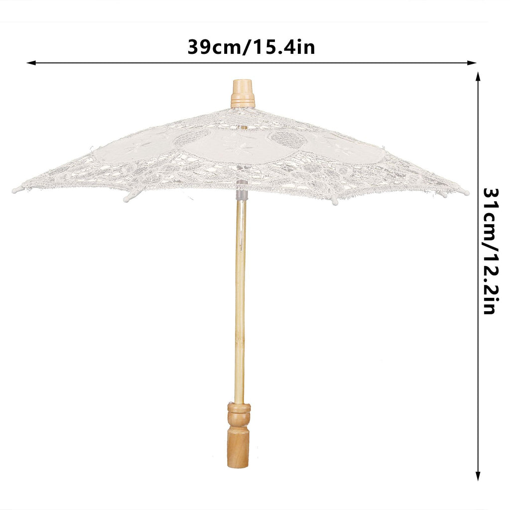 Lace Umbrella Wedding Bridal Parasol Umbrella for Photography Props Wedding SuppliesS Beige
