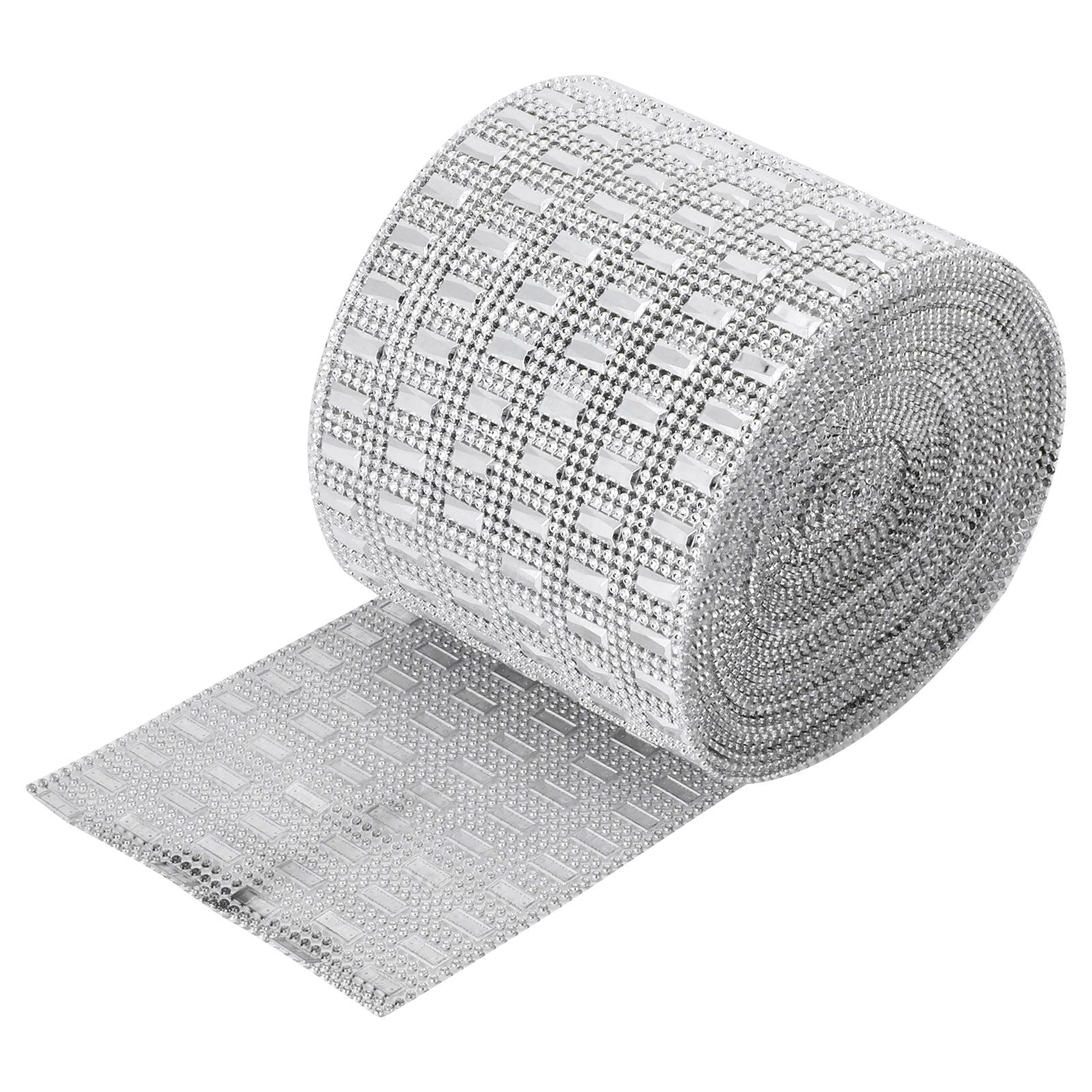 Plastic Imitation Diamonds Hollow Mesh Rhinestones Ribbon Wrap for Wedding Decor DIY Clothing