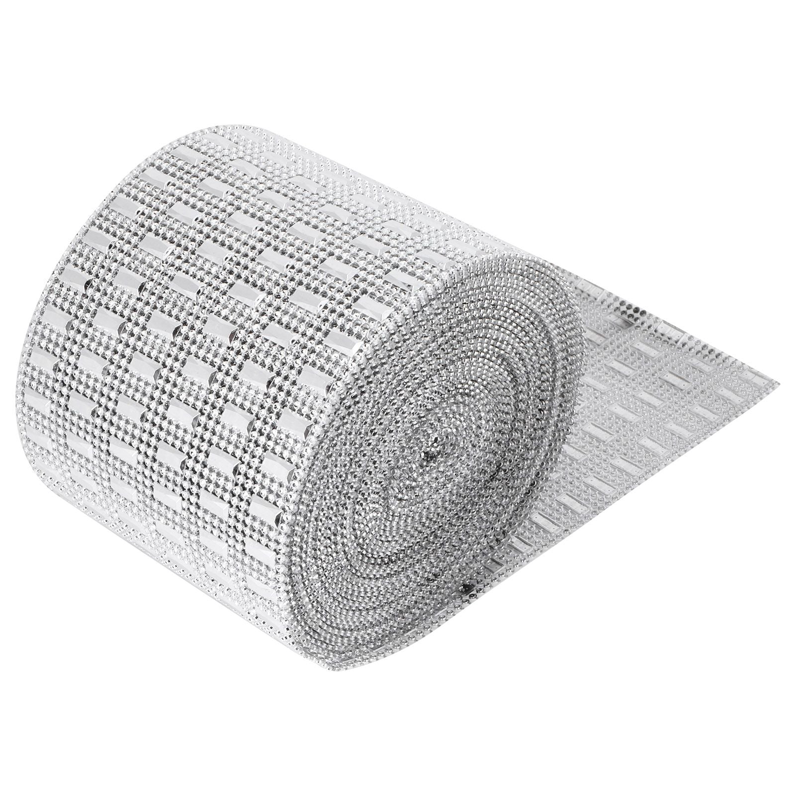 Plastic Imitation Diamonds Hollow Mesh Rhinestones Ribbon Wrap for Wedding Decor DIY Clothing