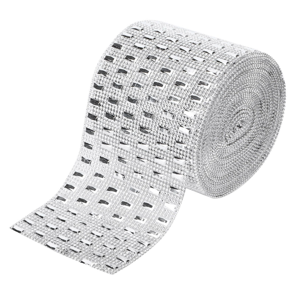 Plastic Imitation Diamonds Hollow Mesh Rhinestones Ribbon Wrap for Wedding Decor DIY Clothing