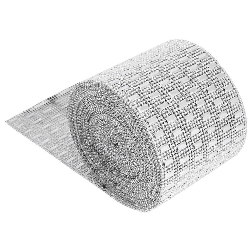Plastic Imitation Diamonds Hollow Mesh Rhinestones Ribbon Wrap for Wedding Decor DIY Clothing