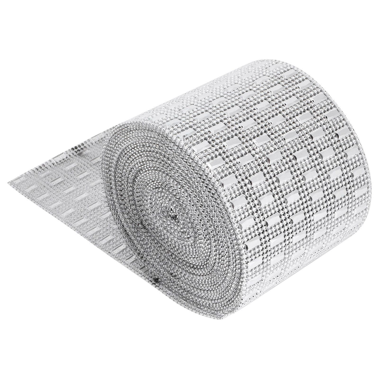 Plastic Imitation Diamonds Hollow Mesh Rhinestones Ribbon Wrap for Wedding Decor DIY Clothing