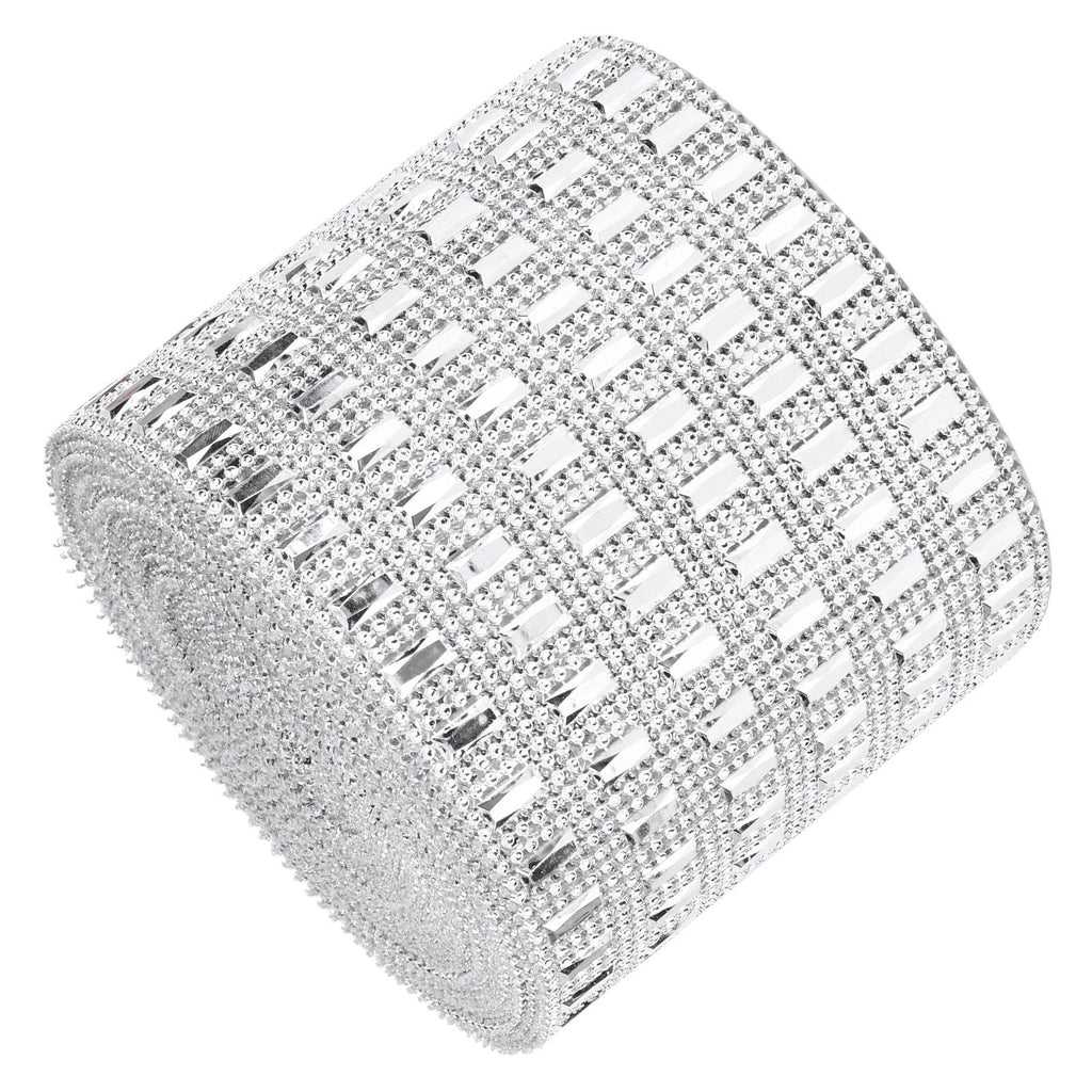 Plastic Imitation Diamonds Hollow Mesh Rhinestones Ribbon Wrap for Wedding Decor DIY Clothing