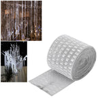 Plastic Imitation Diamonds Hollow Mesh Rhinestones Ribbon Wrap for Wedding Decor DIY Clothing