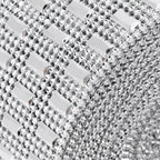 Plastic Imitation Diamonds Hollow Mesh Rhinestones Ribbon Wrap for Wedding Decor DIY Clothing