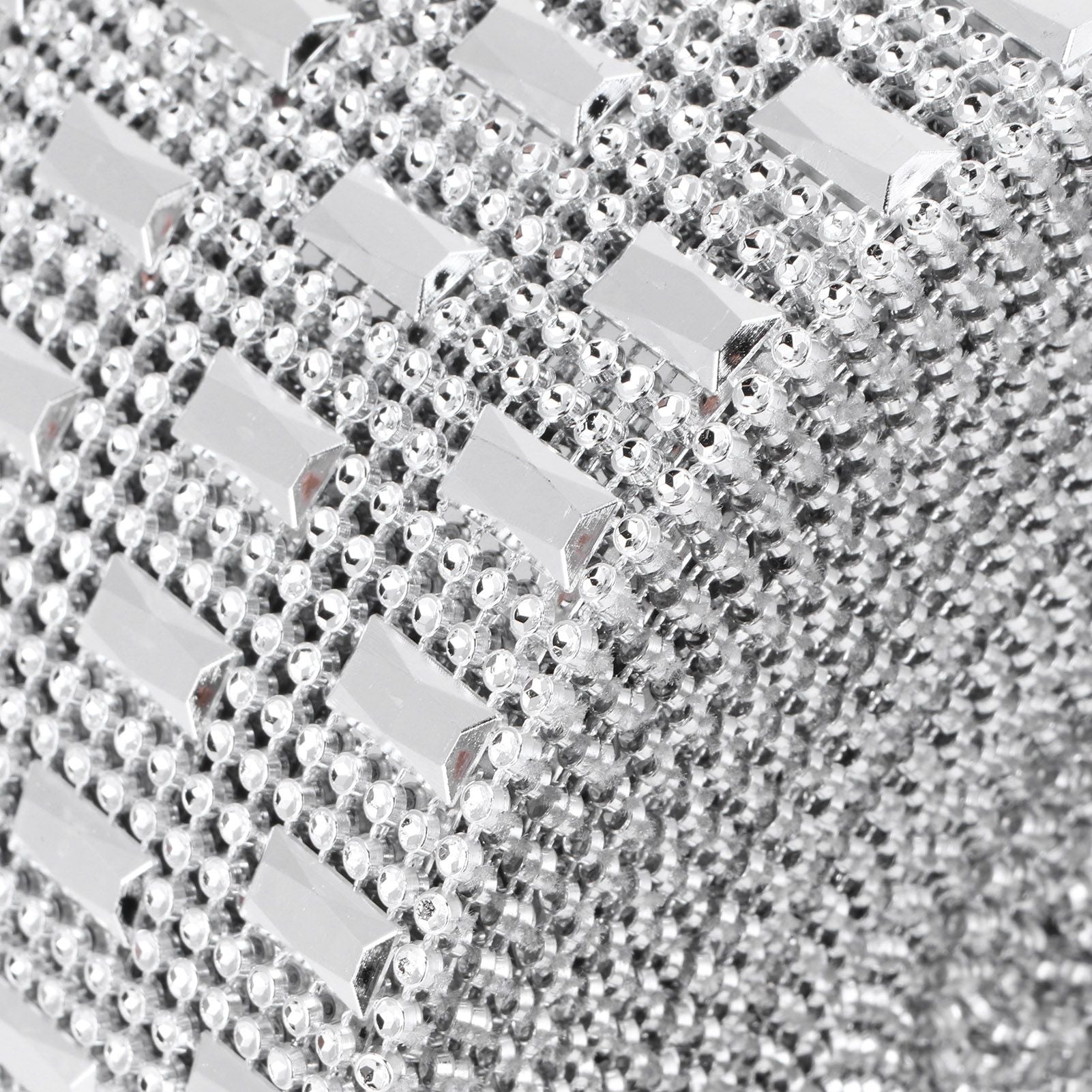 Plastic Imitation Diamonds Hollow Mesh Rhinestones Ribbon Wrap for Wedding Decor DIY Clothing