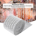 Plastic Imitation Diamonds Hollow Mesh Rhinestones Ribbon Wrap for Wedding Decor DIY Clothing
