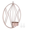 Candle Holder Innovative Geometric Round Wall Mounted Candlestick Ornament Rose Gold