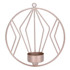 Candle Holder Innovative Geometric Round Wall Mounted Candlestick Ornament Rose Gold