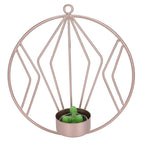 Candle Holder Innovative Geometric Round Wall Mounted Candlestick Ornament Rose Gold
