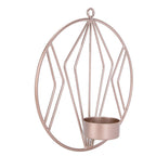 Candle Holder Innovative Geometric Round Wall Mounted Candlestick Ornament Rose Gold