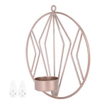 Candle Holder Innovative Geometric Round Wall Mounted Candlestick Ornament Rose Gold