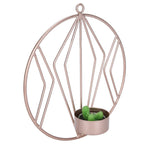 Candle Holder Innovative Geometric Round Wall Mounted Candlestick Ornament Rose Gold