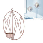 Candle Holder Innovative Geometric Round Wall Mounted Candlestick Ornament Rose Gold