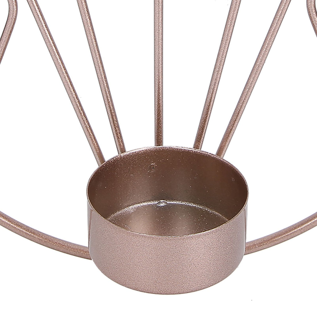 Candle Holder Innovative Geometric Round Wall Mounted Candlestick Ornament Rose Gold