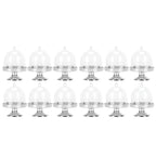 12 Set Mini Candy Box Cake Stand Cupcake Candy Display Plate with Lid Party SuppliesBottom Silver