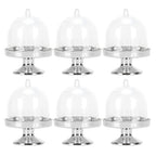 12 Set Mini Candy Box Cake Stand Cupcake Candy Display Plate with Lid Party SuppliesBottom Silver