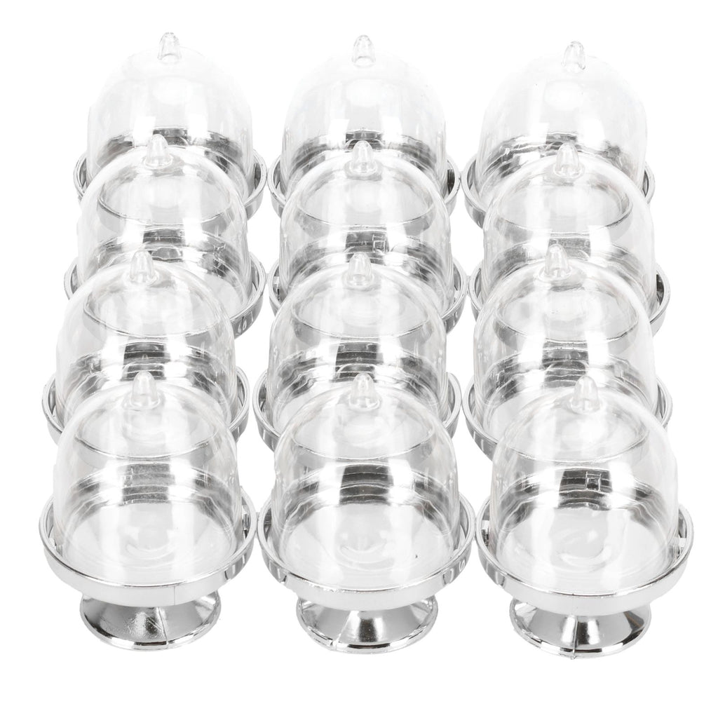 12 Set Mini Candy Box Cake Stand Cupcake Candy Display Plate with Lid Party SuppliesBottom Silver