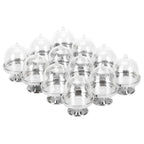 12 Set Mini Candy Box Cake Stand Cupcake Candy Display Plate with Lid Party SuppliesBottom Silver