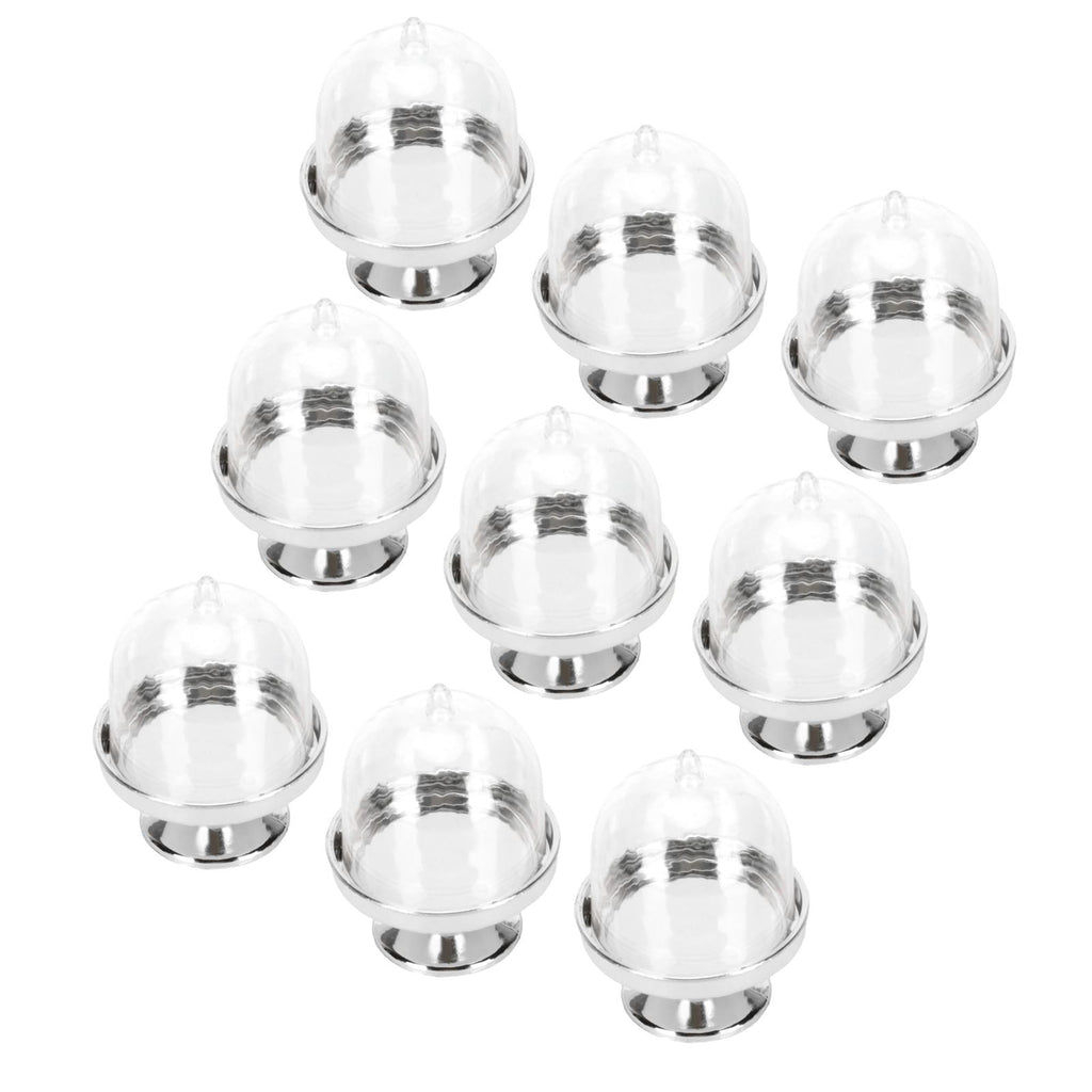 12 Set Mini Candy Box Cake Stand Cupcake Candy Display Plate with Lid Party SuppliesBottom Silver
