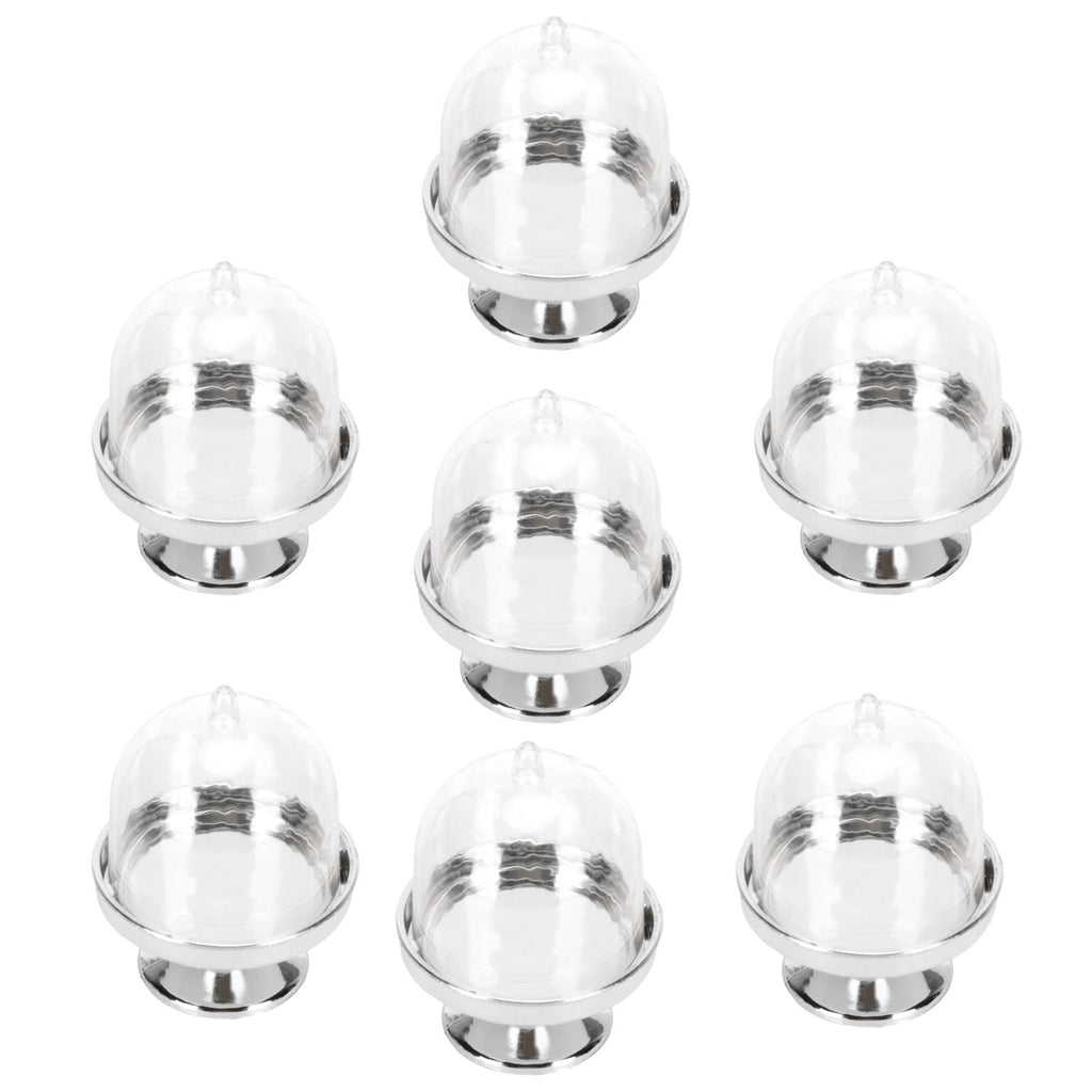 12 Set Mini Candy Box Cake Stand Cupcake Candy Display Plate with Lid Party SuppliesBottom Silver