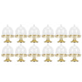 12 Set Mini Candy Box Cake Stand Cupcake Candy Display Plate with Lid Party SuppliesBottom Gold