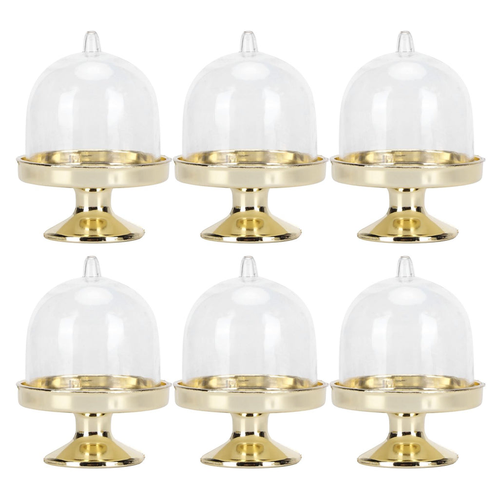 12 Set Mini Candy Box Cake Stand Cupcake Candy Display Plate with Lid Party SuppliesBottom Gold