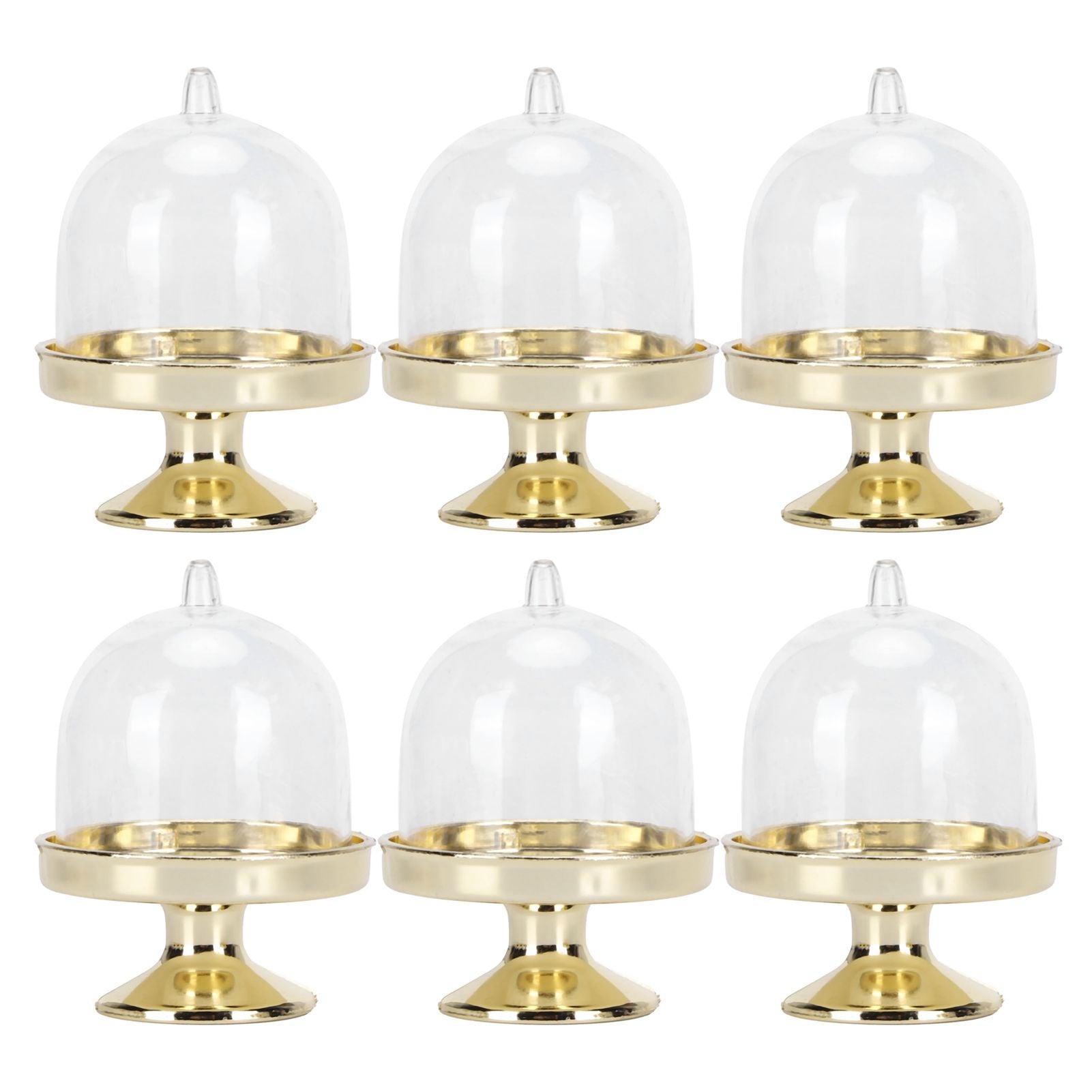 12 Set Mini Candy Box Cake Stand Cupcake Candy Display Plate with Lid Party SuppliesBottom Gold