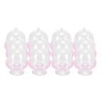 12 Set Mini Candy Box Cake Stand Cupcake Candy Display Plate with Lid Party SuppliesPink