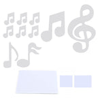 Music Note Wall Sticker DIY Innovative Embossed Decals Home Bedroom Background DecorationSilver