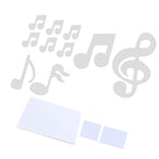 Music Note Wall Sticker DIY Innovative Embossed Decals Home Bedroom Background DecorationSilver