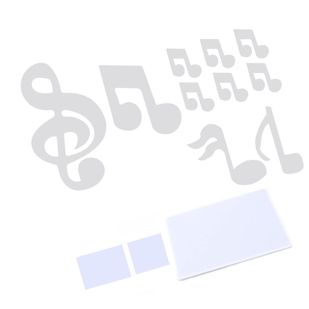 Music Note Wall Sticker DIY Innovative Embossed Decals Home Bedroom Background DecorationSilver