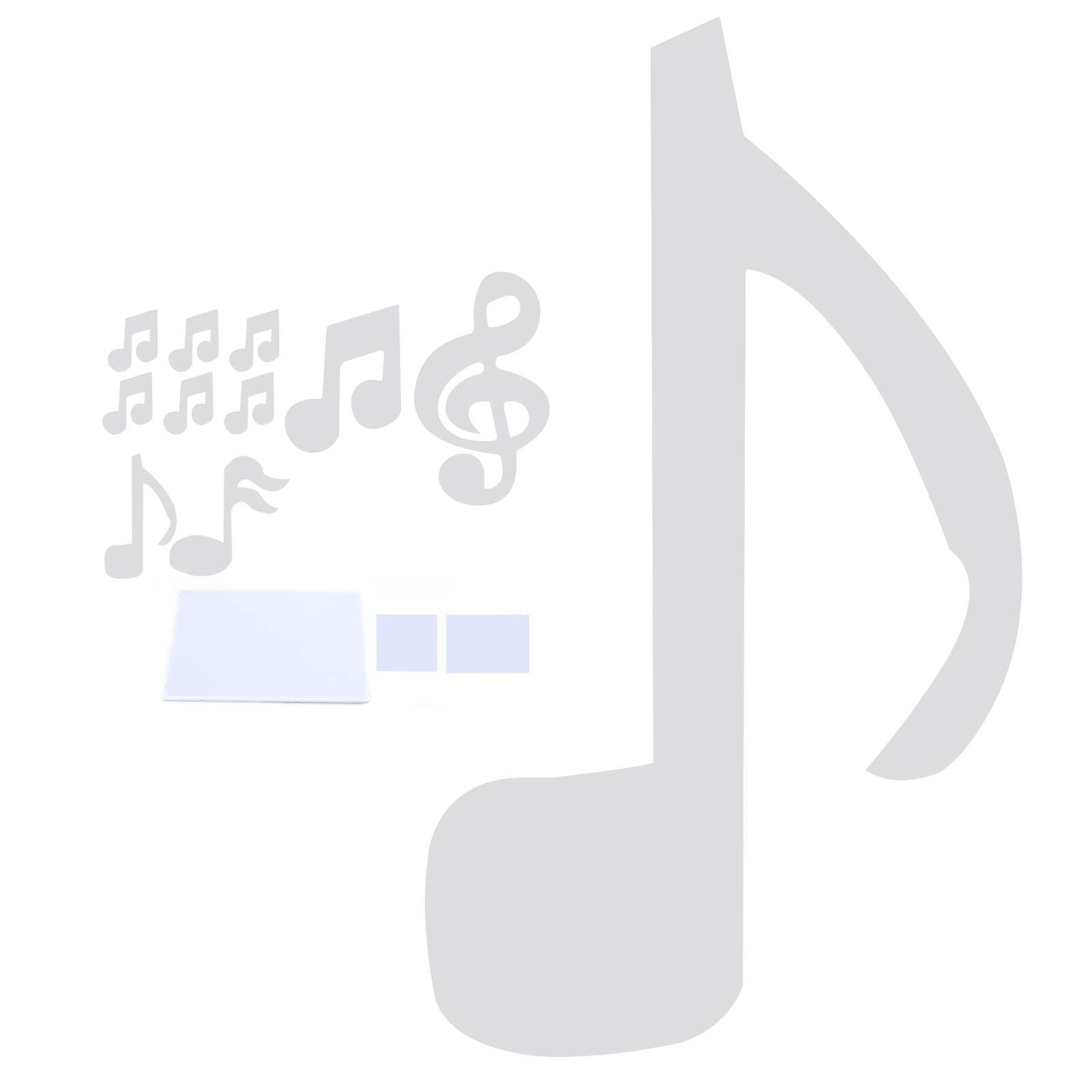 Music Note Wall Sticker DIY Innovative Embossed Decals Home Bedroom Background DecorationSilver