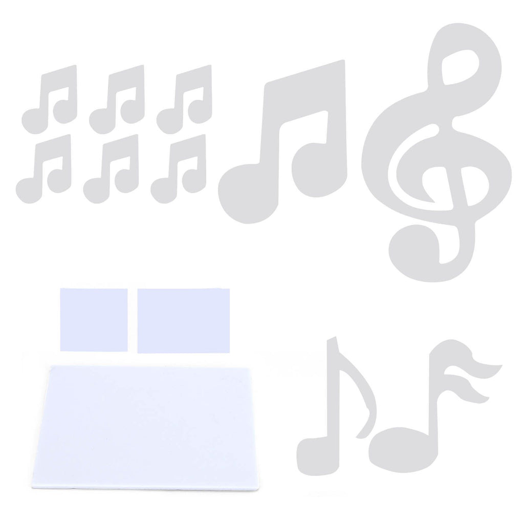 Music Note Wall Sticker DIY Innovative Embossed Decals Home Bedroom Background DecorationSilver