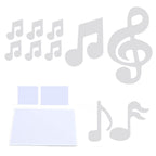 Music Note Wall Sticker DIY Innovative Embossed Decals Home Bedroom Background DecorationSilver