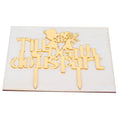 Acrylic Cake Topper Mirror Surface Insert Sticks for Wedding Party Holiday Cake Decoration