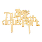 Acrylic Cake Topper Mirror Surface Insert Sticks for Wedding Party Holiday Cake Decoration